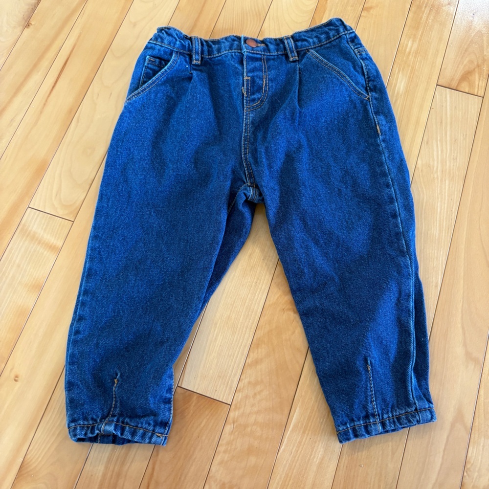 Zara Kids Blue Denim Jeans Size 2-3yrs Baby Toddler Barrel Leg Western Cowboy